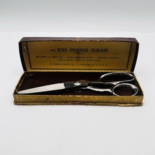 Vintage Wiss Pinking Shears Sewing Scissors Model C Original Box Newark NJ