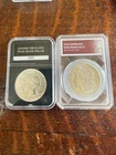 1921 Morgan & 1922 Peace Silver Dollars Both High Grade Good Luster