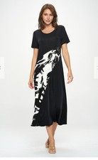 JOSTAR Slinky LONG DRESS Poly Spandex SLINKY STRETCH Knit BLACK S Small