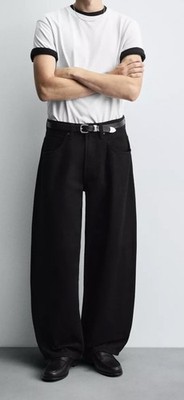 Zara Balloon Fit Jeans Men s Size 29 US 36 EUR Black 100% Cotton Streetwear