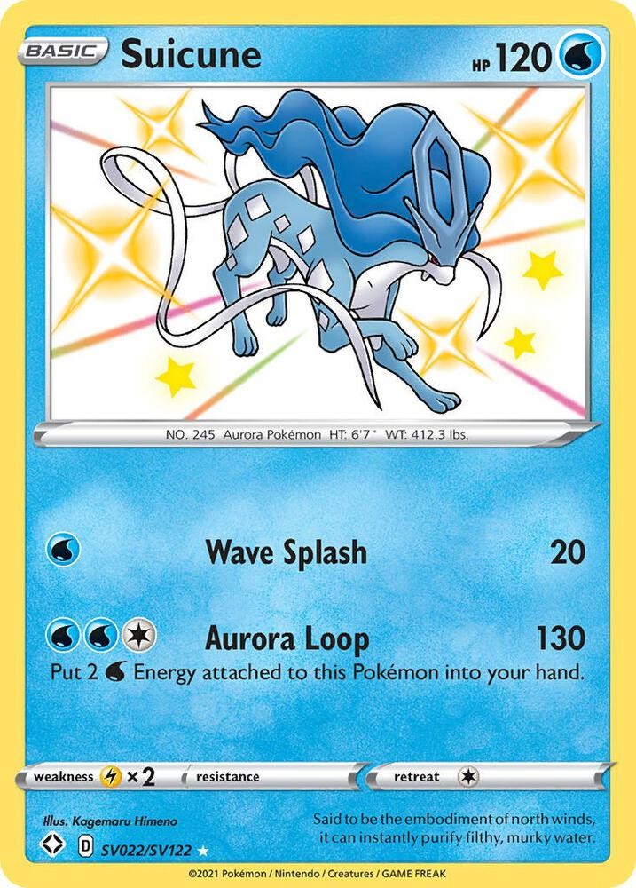 Pokemon TCG Shining Fates Shiny Vault Suicune SV022/SV122 Holo Shiny Holo Rare