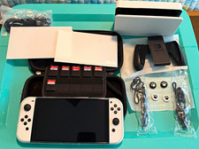Imagen de Nintendo Switch OLED Model + 6 Games White/Black w/ Dock Joy-Con Case/MINT