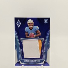 2025 Panini Phoenix #PAP-OHN Omarion Hampton Pandora Patch Blue Prizm #/199