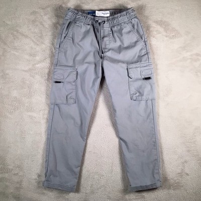 Old Navy Tech Taper Cargo Pants Boys Size S (6-7) Gray Drawstring Waist QuickDry