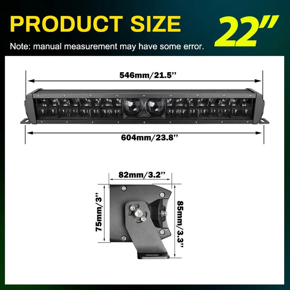 22" Osram Laser LED Light Bar Offroad Driving Work Lamp 4X4 UTE SUV UTV +DT Wire - Image 2 of 4