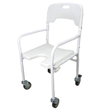 Sedia Pieghevole per Doccia o Bagno con ruote piroettanti e freno