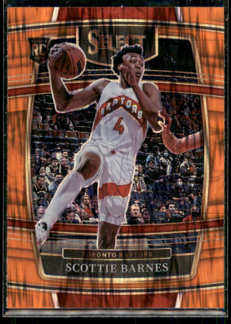 2021-22 Panini Select Scottie Barnes Orange Flash Prizms RC #74 Toronto Raptors