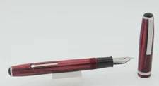 Esterbrook SJ Red Pearl & Chrome Fountain Pen - 1550 Extra Fine Nib -1950's