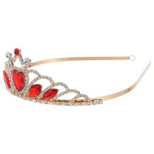 Wedding Bridal Rhinestone Red Alloy Crown For Birthday Party Hair Accessory