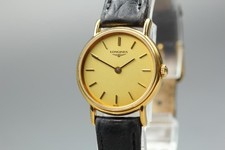 Longines Gold L4.137.2 Quartz Wristwatch Black Strap 2203