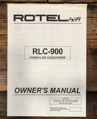 Rotel RLC-900 Line Conditioner Owners / User Manual *Original* | eBay