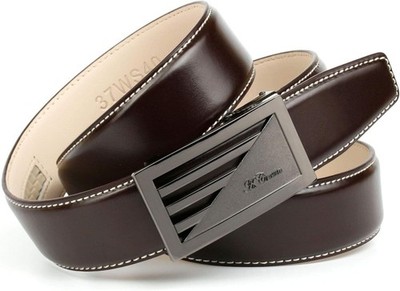 Anthoni Crown Men J31WS40 Belt Leather Belt, Brown (Dark Brown), 90
