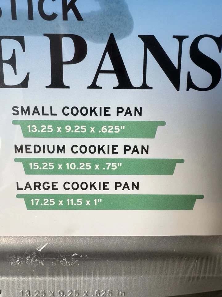 Wilton Non-Stick Cookie Pans, 3 Piece Value Set Small Medium Large New - Image 2 of 3