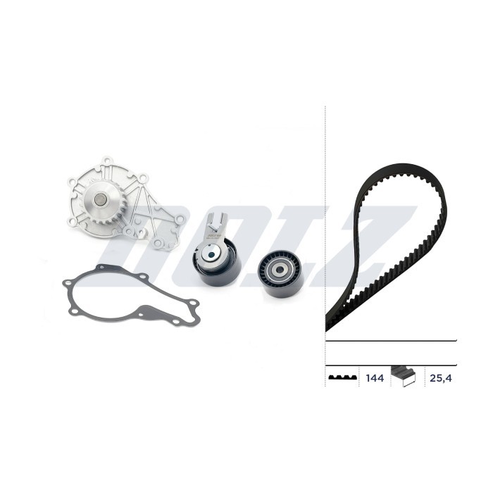 Kit distribution avec pompe à eau pour Peugeot Citroën 1.4 HDi