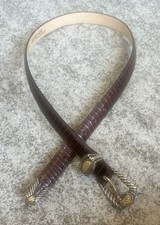 Brighton Brown Alligator Embossed Leather Belt L