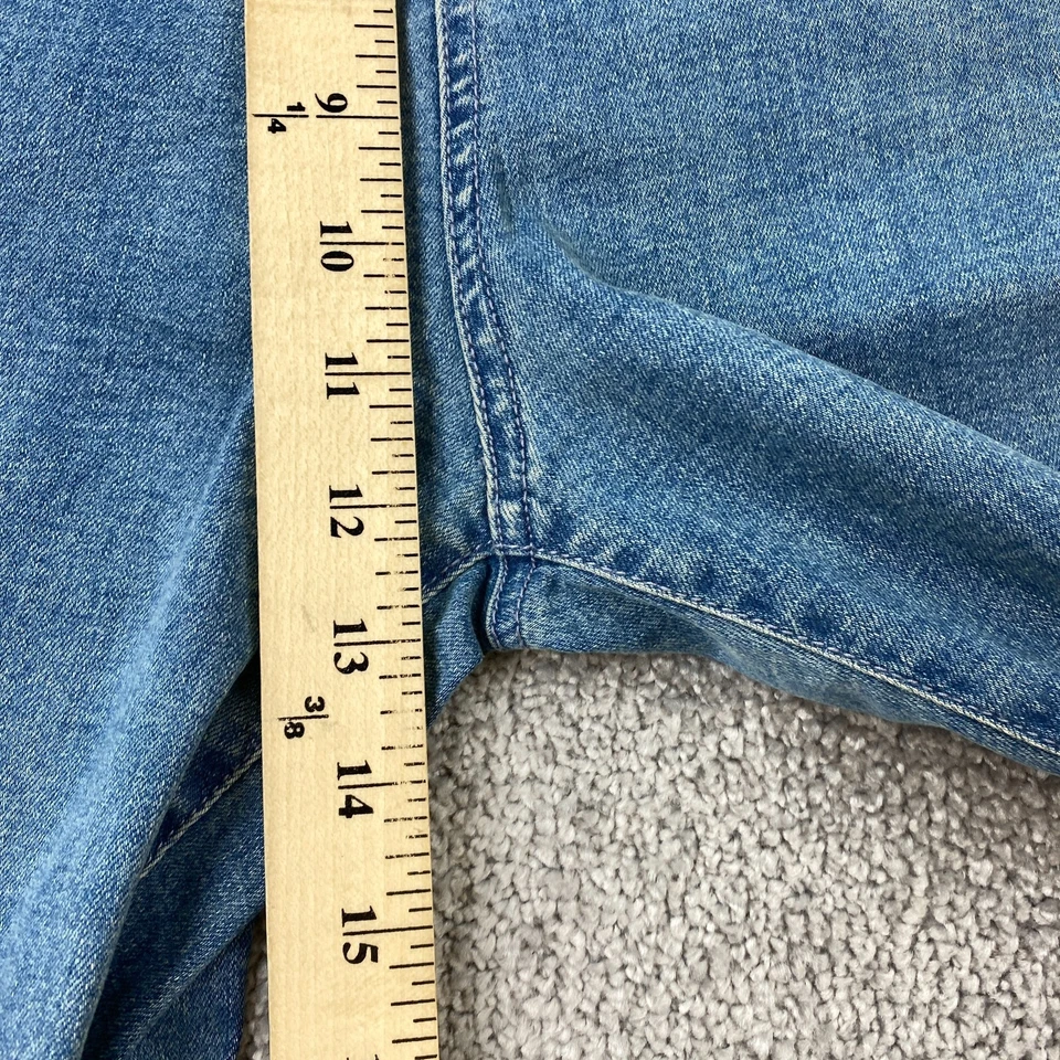 Pantalones de mezclilla rectos para mujer Appleseed's talla pequeña 14 azul tiro alto lavado medio Foto 4 de 4