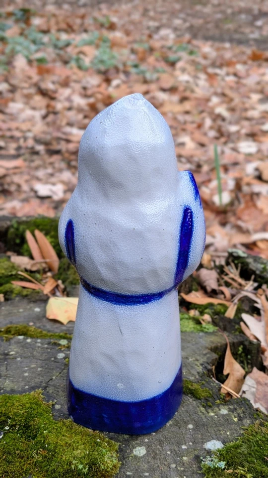 Cerámica Eldreth Papá Noel esmaltada con sal con árbol - gres azul y blanco firmado 1999 Foto 3 de 4