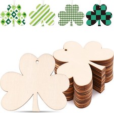 30Pcs 3.5" Wooden Shamrock Cutouts for St. Patrick's Day Crafts