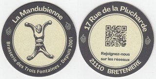 1 DES TROIS FONTAINES 90mm FRANCE SOUS BOCK BIERDECKEL BEERCOASTER VILTJE