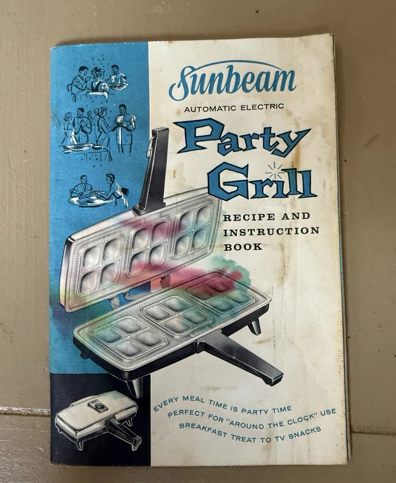 SUNBEAM PARTY GRILL MODELO 870 VINTAGE CROMO SANDWICH PANINI PRENSA Foto 4 de 4