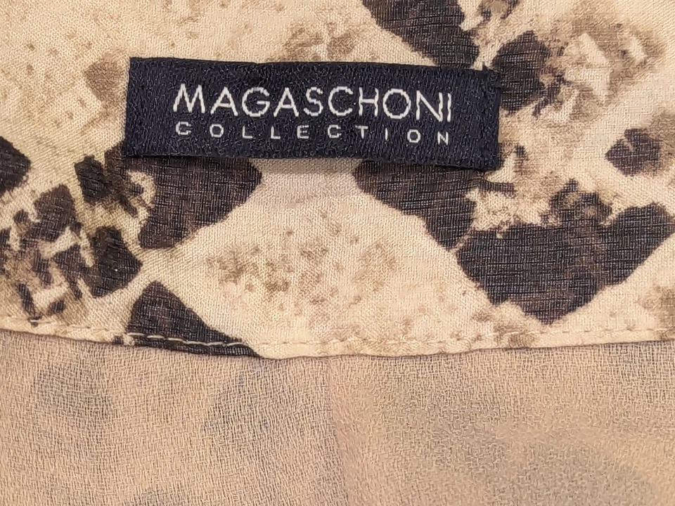 Blusa Magaschoni Top Mujer Pequeña Seda Estampado Leopardo Volantes Lentejuelas Foto 2 de 4