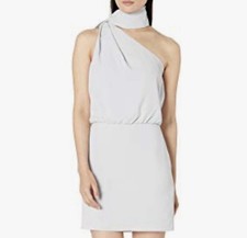 Halston Heritage dress one shoulder Light Gray Size 4