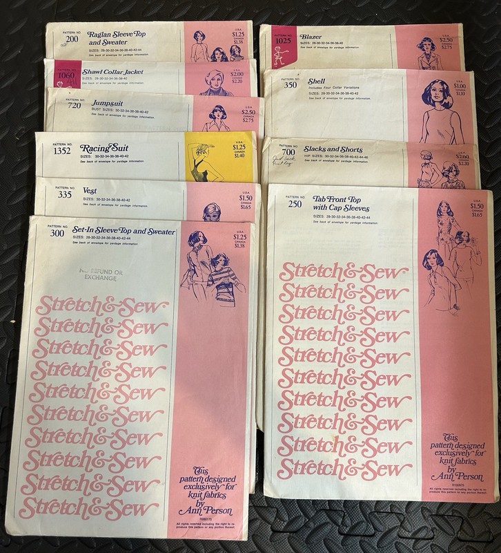 sewing pattern lot vintage 1970s