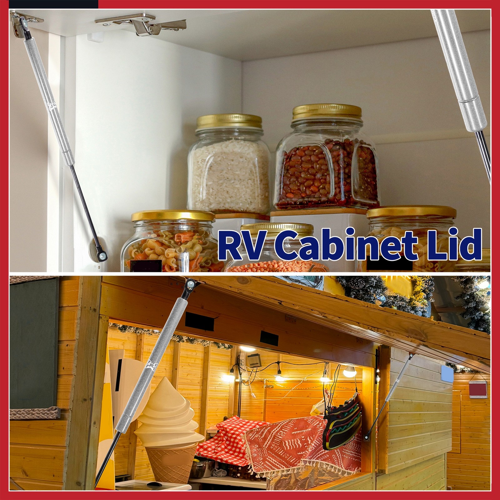 2Pcs 15inch 60Ib/265N Silver Tone Lift Supports Struts Shock Gas Spring for RV