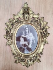 Antica Cornice In Legno Dorato Oro Putto Angelo Puttino Fine 1800 Arte Sacra 