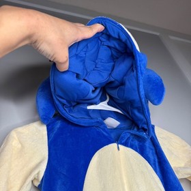 Sonic the Hedgehog Plush Costume Jumpsuit | Kids XS Hooded Character Outfit EUC