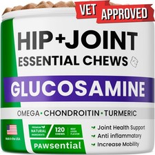 Glucosamine for Dogs - Joints Treats w/Omega Fish Oil - Natural Joint Pain - ...