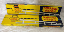  2 AURORA TJET BOXES OF 14" WHITE GUARD RAILS  1532- HO SCALE -8 Pc./each box