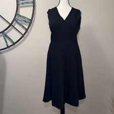 Ann Taylor Dress 8 NWT Black Sleeveless Fit & Flare Lined Cocktail Career