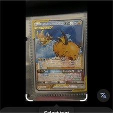 Pokémon Raichu & Alolan Raichu GX TAG TEAM Full Art Holo Sm-Unified Minds 221/2…