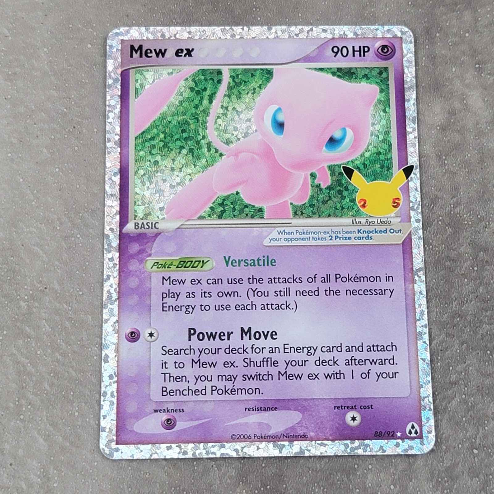 Mew EX 88/92 25th Anniversary Pokemon Celebrations TCG NM