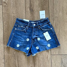 FOREVER 21 Premium Women's Blue Distressed Denim Cut Off Shorts Size 24