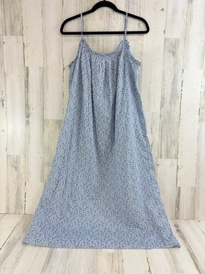 Ann Mashburn Sz M Lena Slip Liberty London Tana Lawn Floral Cotton Night Gown