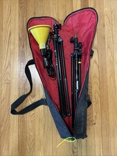 Calumet Manfrotto Aluminum Light Stands Lot w Clip Light  Carry Case