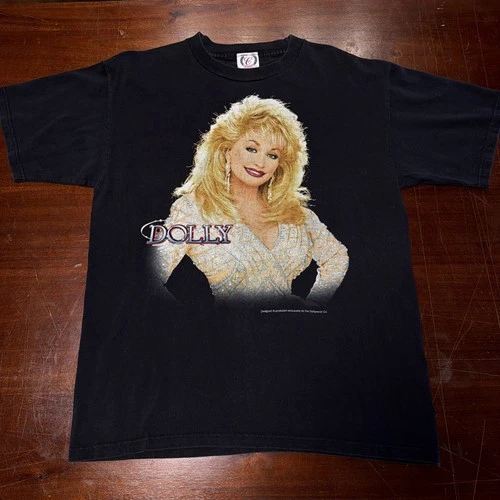 Dolly Parton T Shirt Size M Black Faded Dollywood Co Vintage vintage concert t-shirt, vintage, single stitch, B+ condition