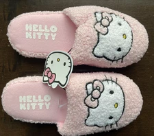 New with Tags HELLO KITTY Scuff Slippers Big Kid size 2/3 2 3 Pink FREE SHIPPING