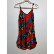 Vintage Victoria Secret Gold Label Floral Satin Slip Nightgown Women's Medium