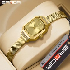 Exquisite square diamond inlaid dial steel strap quartz waterproof women's watch