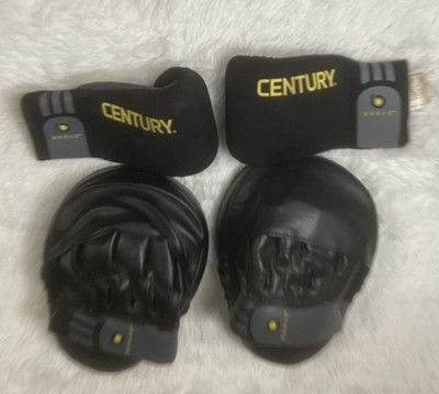 Century Black Boxing MMA Bkack Strike Pads And Set Of Black Century Bag Gloves
