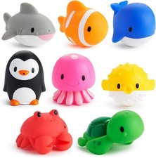 Fun and Educational Bath Time - 8 Pack Ocean Animal Squirters for Toddlers