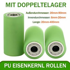 Polyurethan Eisenkern Rollen mit 2 Kugellager PU Führungsrolle Laufrolle Various