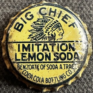 Vintage Big Chief Imitation Lemon Soda Cork Soda Bottle Cap