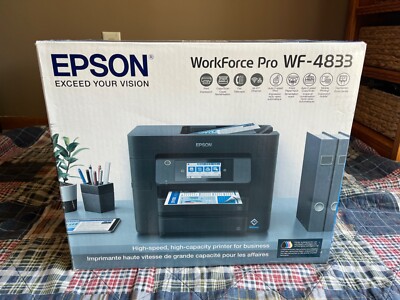 New Epson WorkForce Pro Inkjet Black All-In-One Color Printer WF-4833