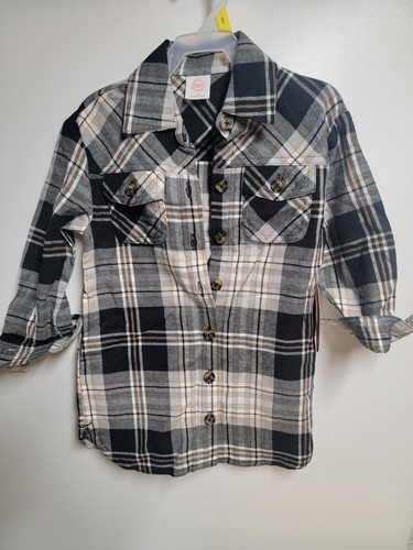 Wonder Nation Toddler Girls Flannel Dress Size 3T Black Soot - Picture 2 of 5
