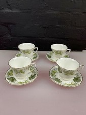 Royal Worcester Mathon Hop Coffee Cups and Saucers Last Set of 4 Available