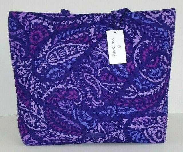 Vera Bradley Paisley Amethyst Essential Tote Shoulder SHOPPER Bag for